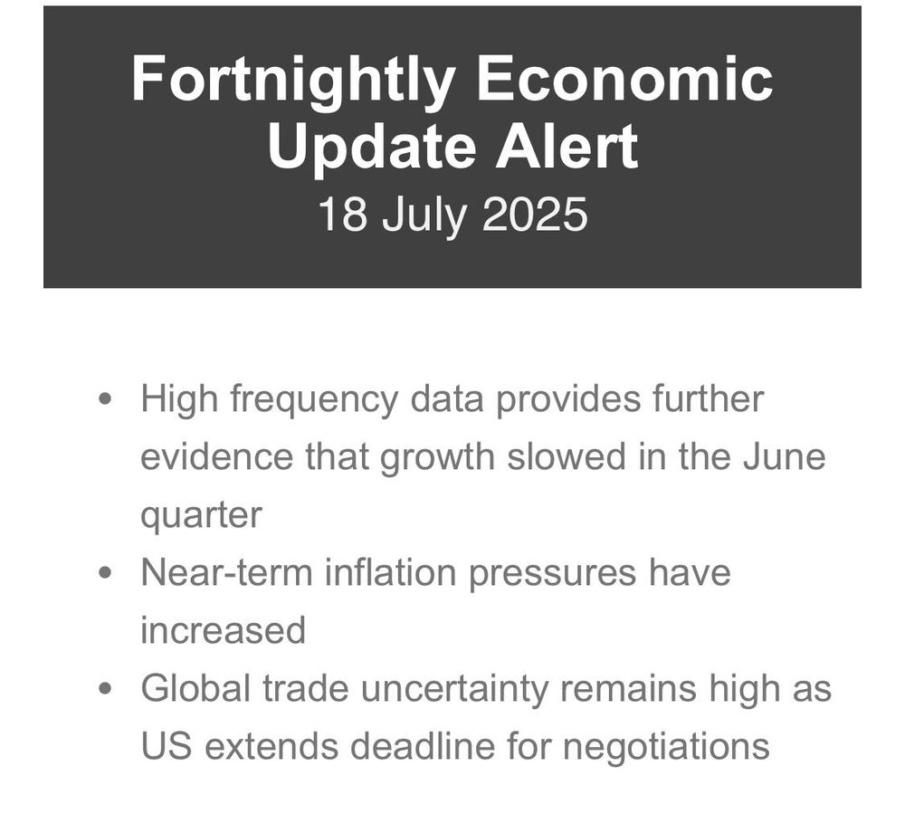 Treasury economic update "alert" saying growth is slowing and inflation is going up