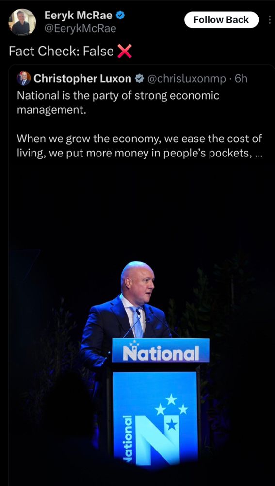 Famous National Stan, Eeryk McRae, tweeting unsupportively of Luxo/National. 