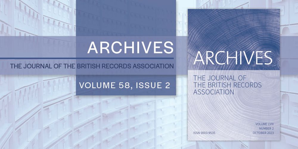 The new issue of archives with the text 'Issue 58,2' on a background of lilac archive files.