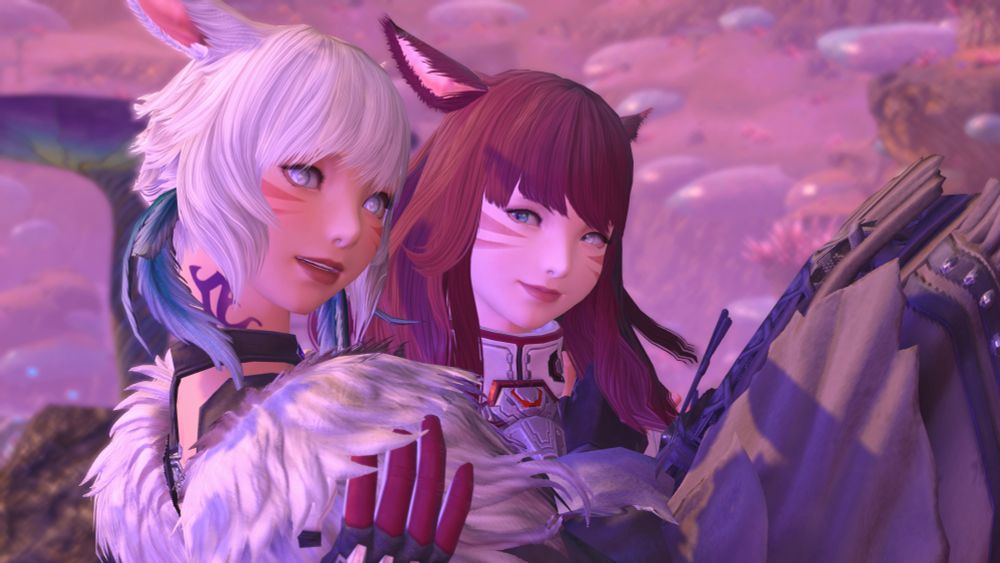 Two gay catgirls being mesmerized by the wonders of the cosmos