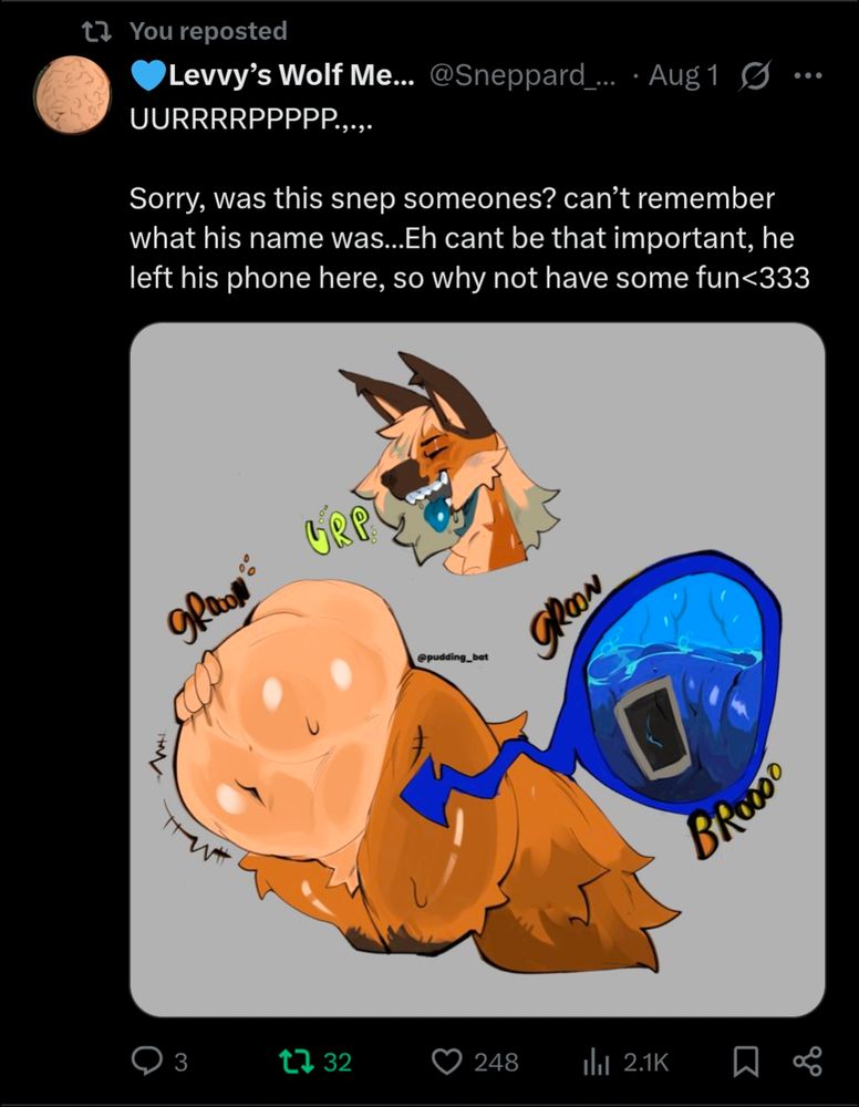 As the text said before it's a screen cap of my perma'd Twitter.

"Urrrp, sorry was this snep someone's? Can't remember what his name was... Eh can't be that important, he left his phone here, so why not have some fun <333"