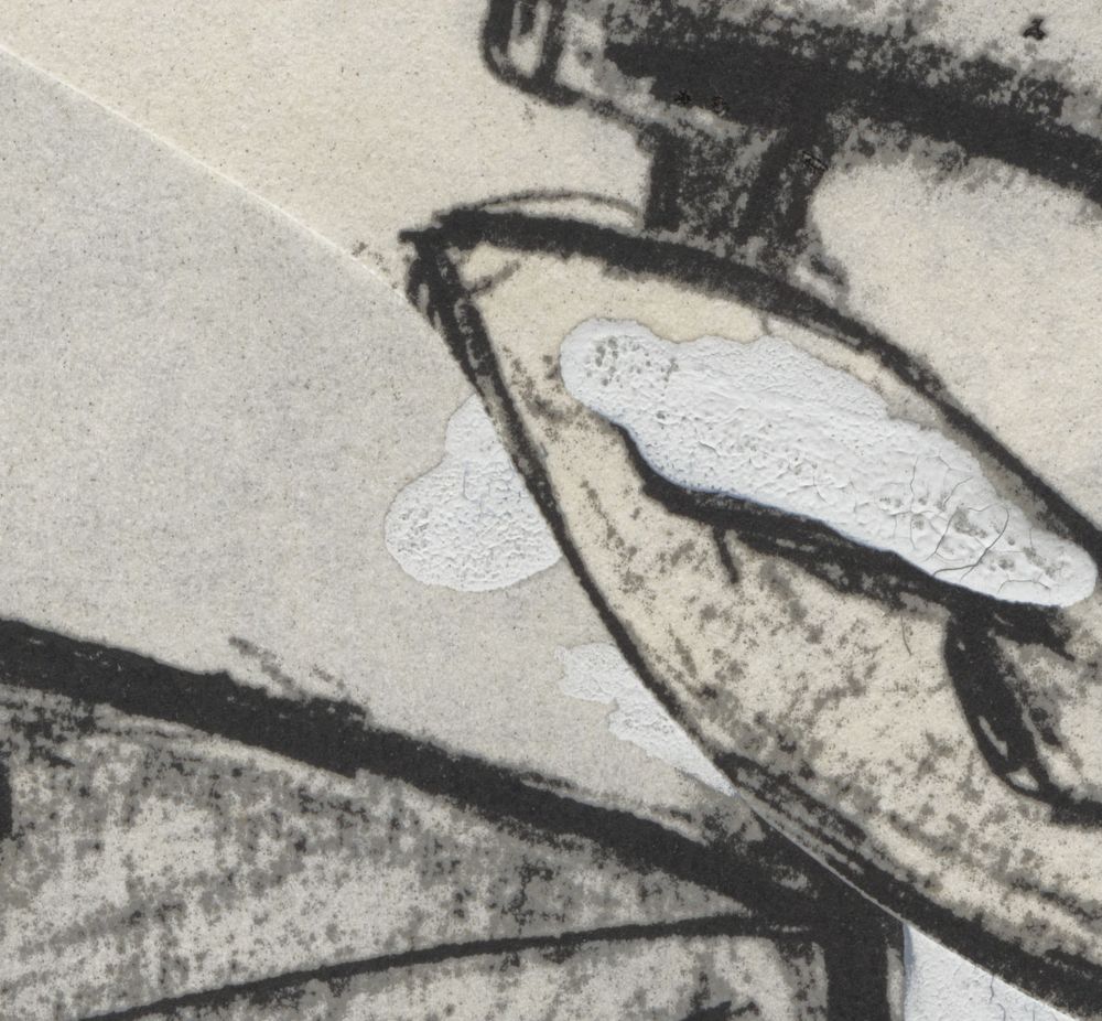 Closeup on art detail and whiteout.
