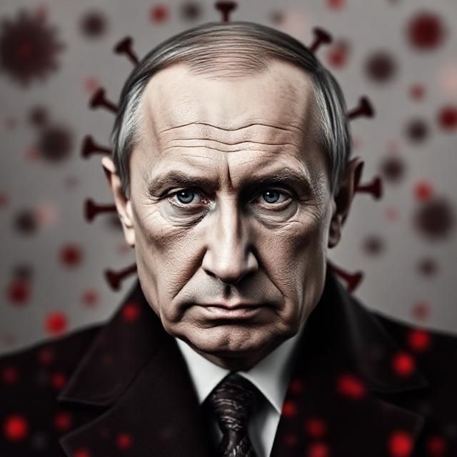 Putin face in virus shape