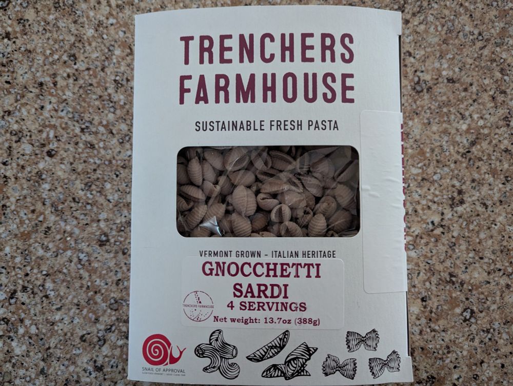 Trenchers Farmhouse Gnocchetti Sardi - vegan heritage wheat sustainable pasta made in Vermont 