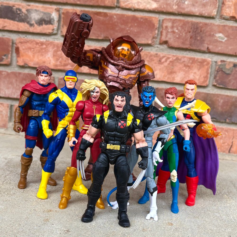 Left to right: Specialty Store exclusive Uncanny X-Force Deathlok, Sasquatch wave X-Force (2008) X-23, Sasquatch wave Uncanny X-Force Wolverine, HasCon Deadpool, Nightcrawler, Sasquatch wave Uncanny X-Force Deadpool, Hit Monkey wave X-Force (2008) Wolverine, X-Force (2008) Warpath, Epic Heroes wave Uncanny X-Force Deadpool.