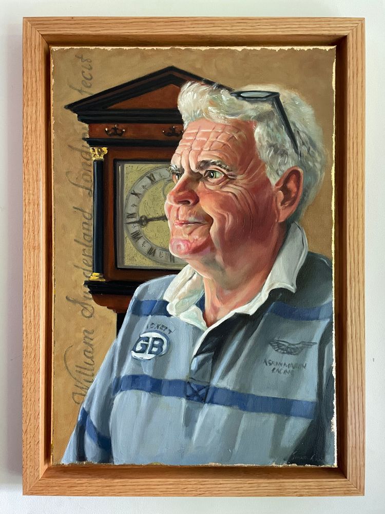 Oil portrait on canvas of William Sunderland, clockmaker