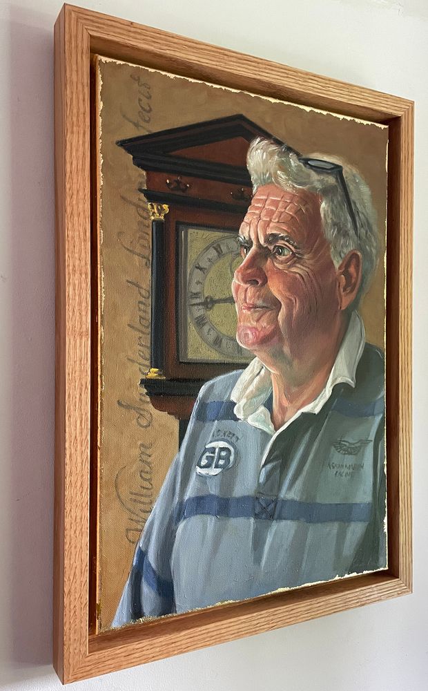 Oil portrait on canvas of William Sunderland, clockmaker