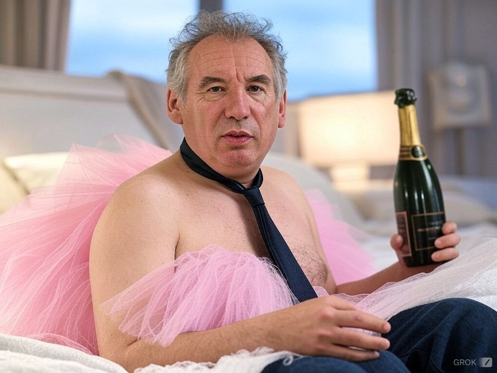 Bien évidemment, cette image est un fake généré par IA. François Bayrou est plutôt vin que champagne.