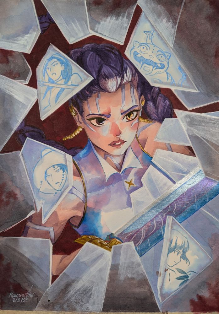 Rumi busting through broken glass!