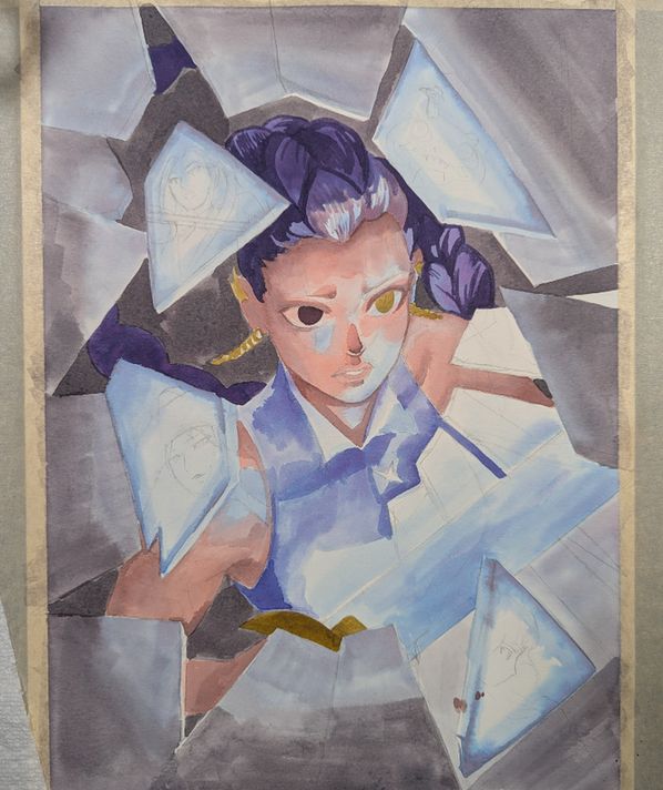 Rumi busts through some broken glass