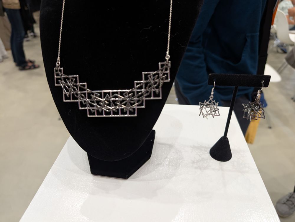 The jewelry on its display stand