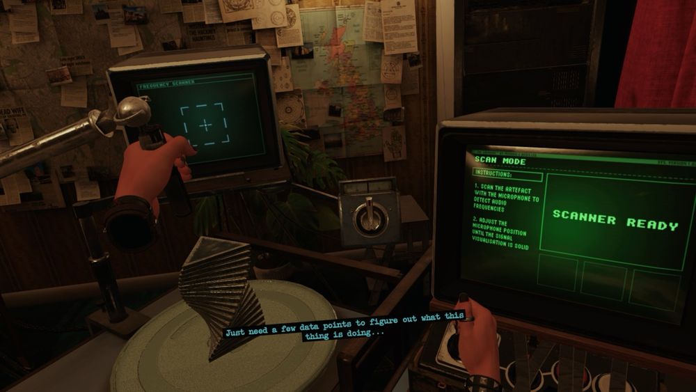 Edith attempts to become a 1980s hacker for supernatural science in the video game Ghost Town with the help of her technician gal pal Rina