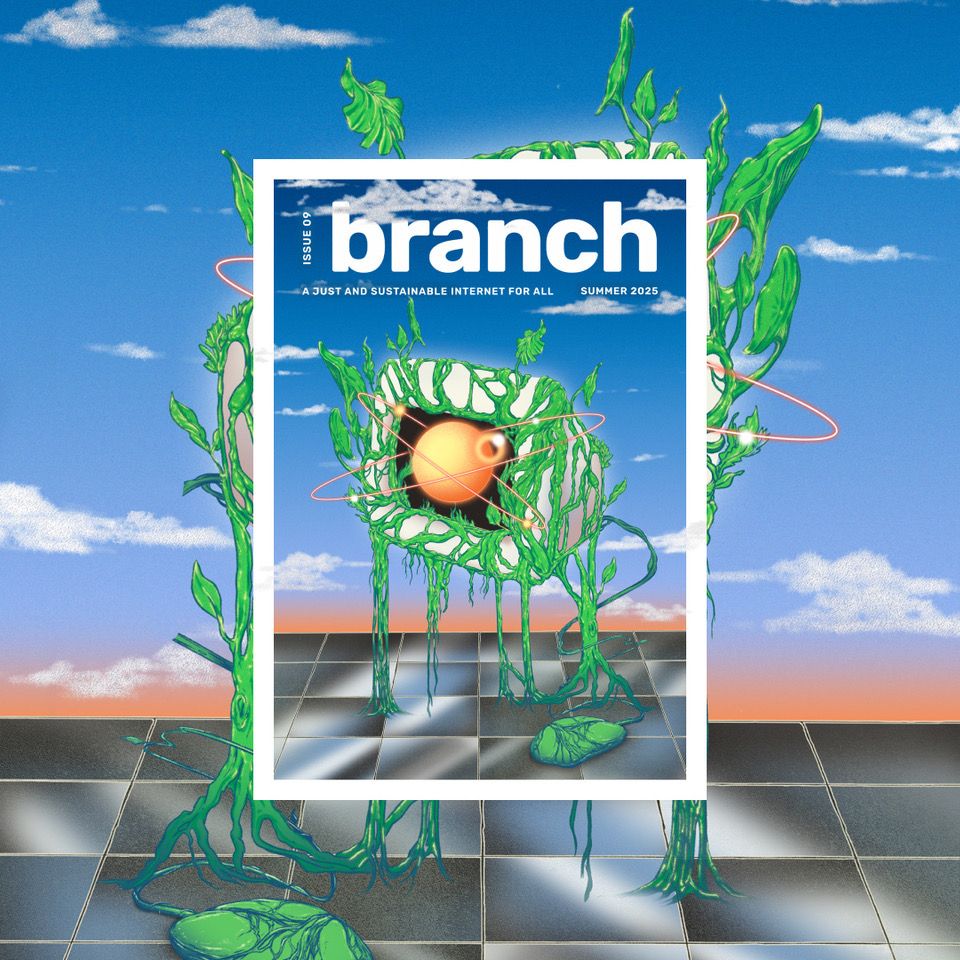 Branch issue 9 magazine cover - Summer 2025 - Attunement: Designing in an era of constraint. Illustration by Tessa Curran. 