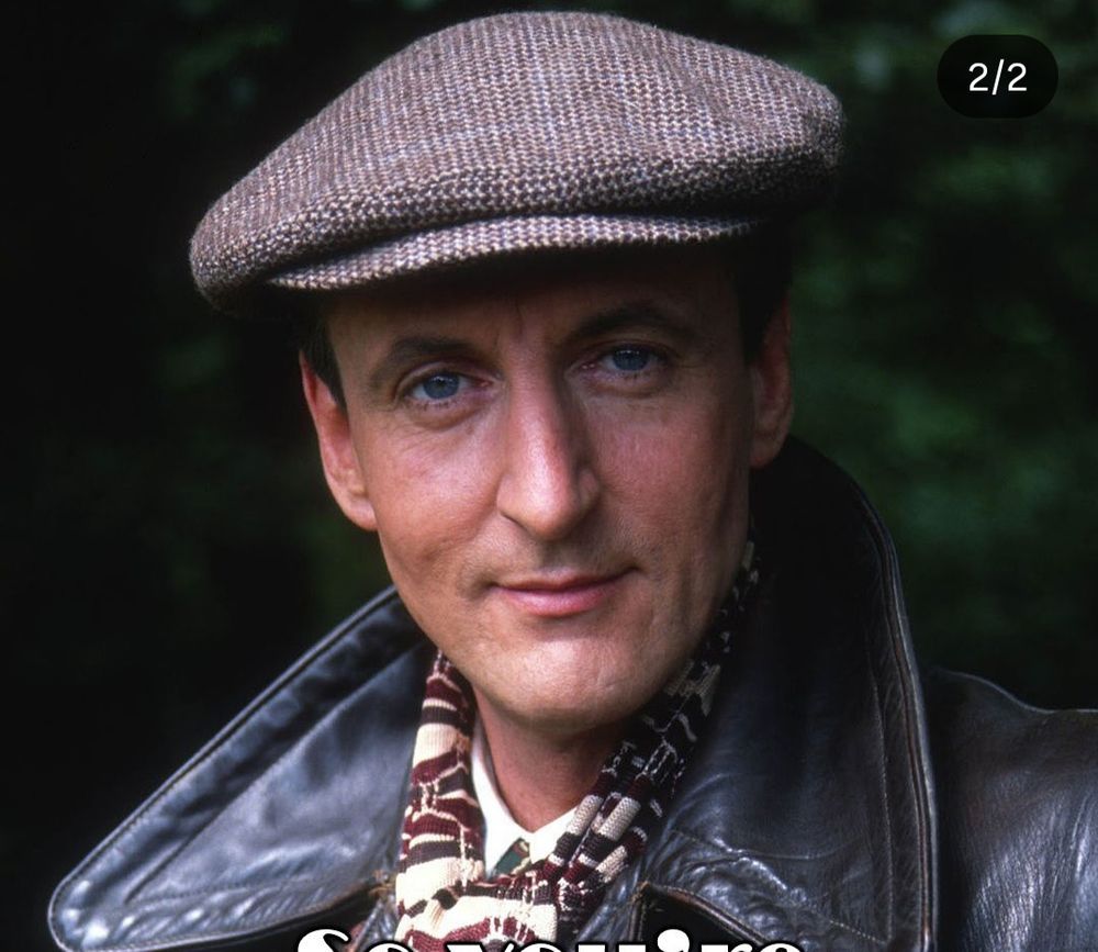 Hugh Fraser with a silly hat