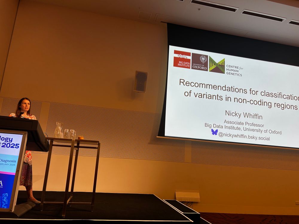 A/Prof Nicky Whiffin giving a fascinating speech on classification of non coding variants 