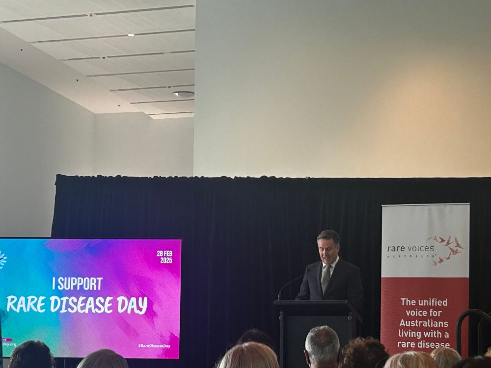 The health minister speaking at rare disease event 