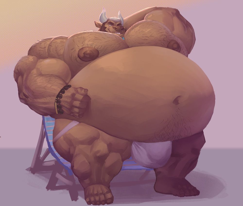 My large beefy fursona sitting on a chair