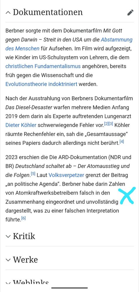Screenshot vom Wikipediaeintrag, Kontext zum Video.