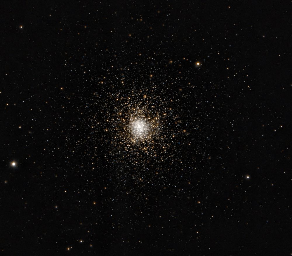 Messier 3, globular cluster. Imaged with Celestron Edge HD800 at F7 and ZWO ASI 294MCPro camera. 2.5 hours integration.