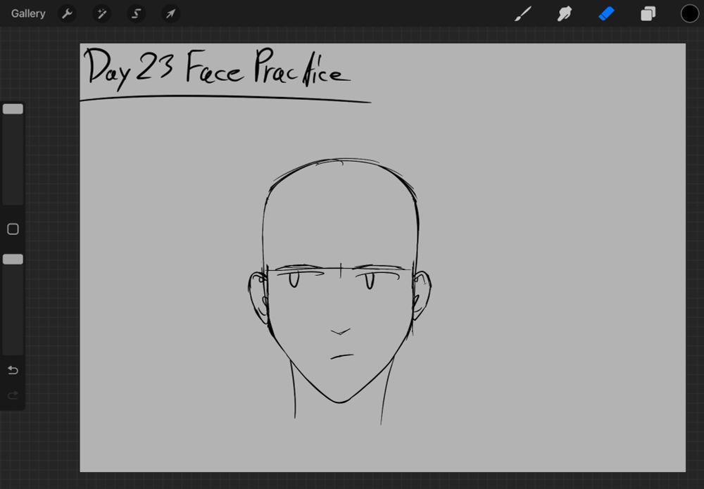 A practice piece of my daily face/head practice to improve faces and headshapes
This piece has a bigger focus on getting the headshape right than a detailed face