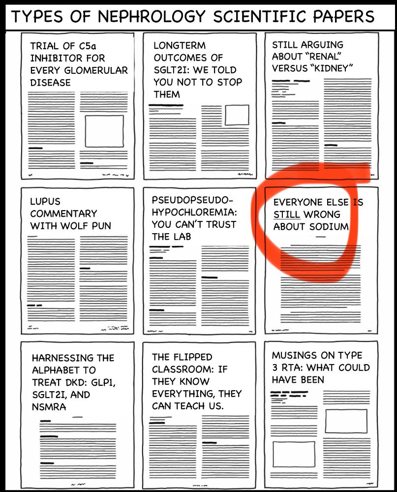 XKCD style - most common nephrology paper cartoon 