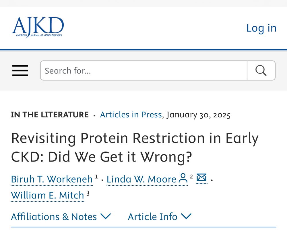 Editorial commentary title in AJKD by Bill Mitch and colleagues 
‘Revisiting Protein Restrictions in Early CKD: Did we get it wrong’? 