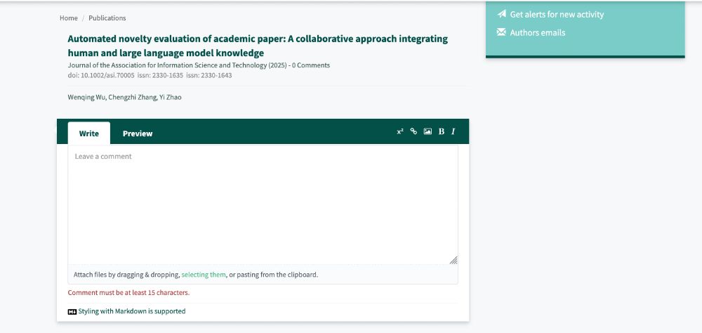 pubpeer page with a blank space where my post should be