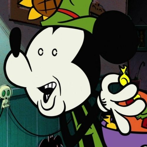 A very frightened Mickey Mouse