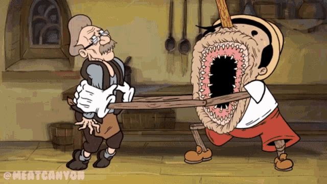 Scarry Pinocchio eating creator