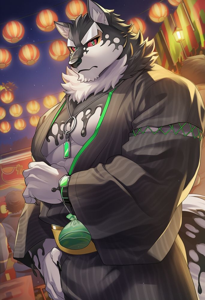 浴衣姿のモノマサ