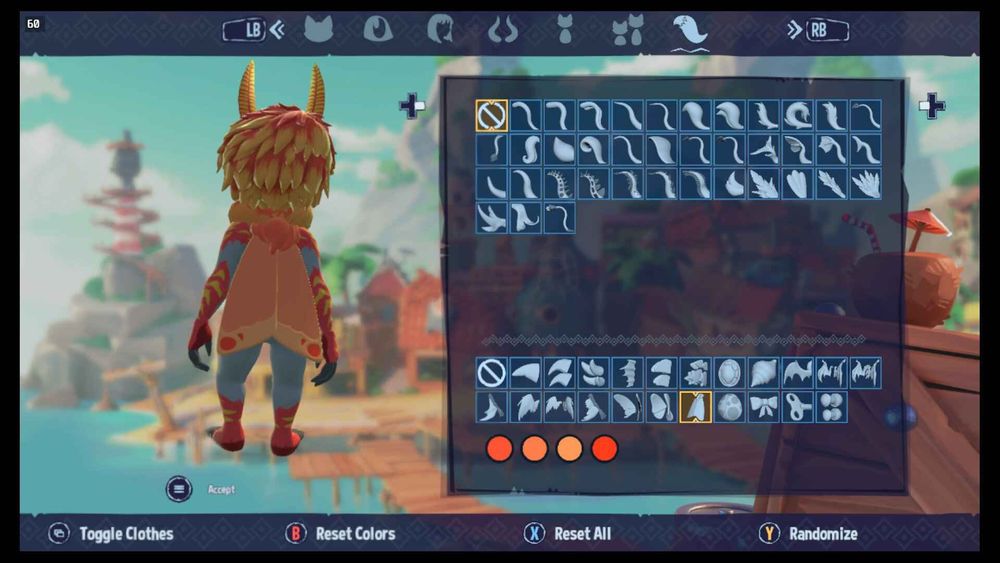 The moth has been rotated, showing off the back of his hair and his wings, which are mostly orange with a yellow stripe at the bottom, and two red dots on the corners of the yellow stripe.