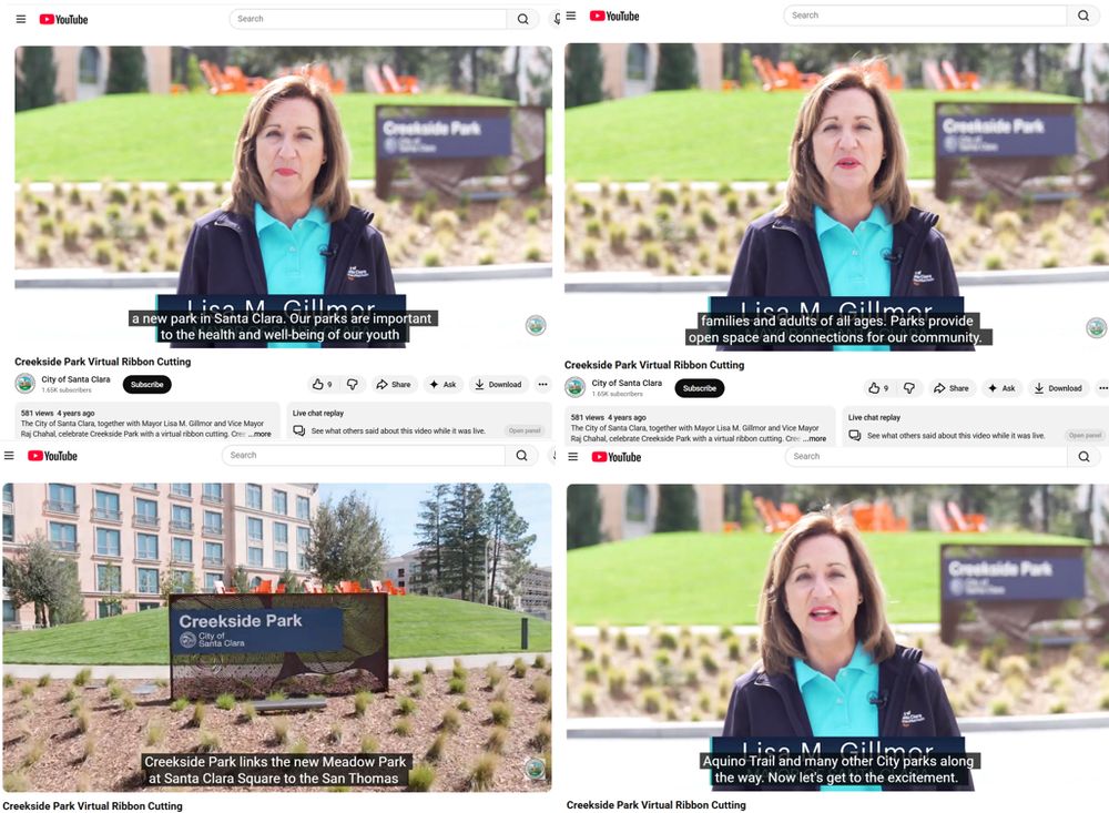 images from youtube video posted by santa clara and showing the mayor talking about how the park next to the fab is for children and invites children to use it