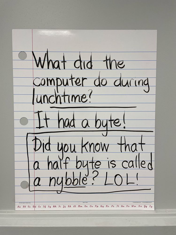 Did you know that a half byte is called a nybble?