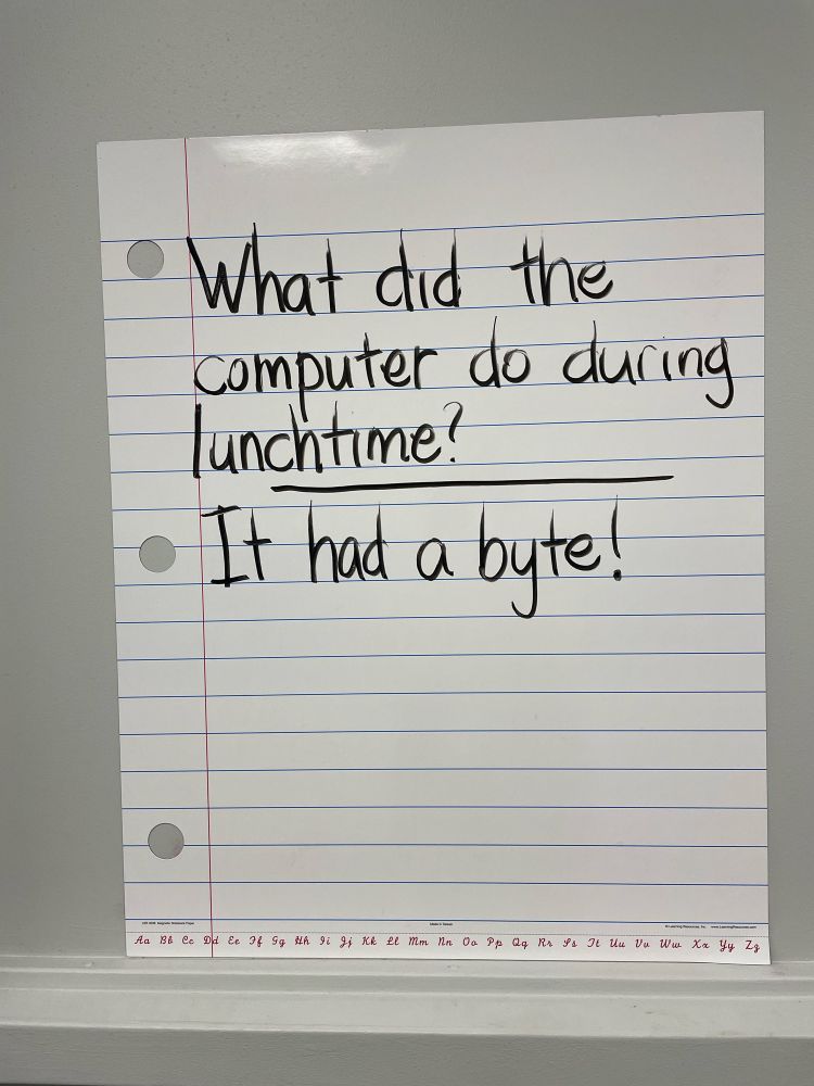JOKE: What did the computer do during lunchtime? It had a BYTE. 