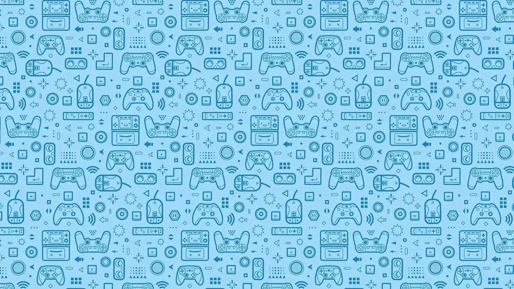 A collage of game controllers on a Eurogamer blue background.