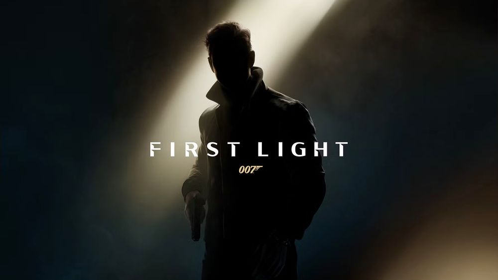 007 First Light teaser image showing a male character, James Bond, bathed in shadow