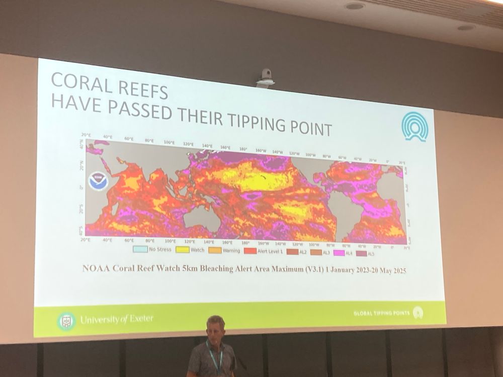 Slide for bleaching area alert map for coral reefs. 