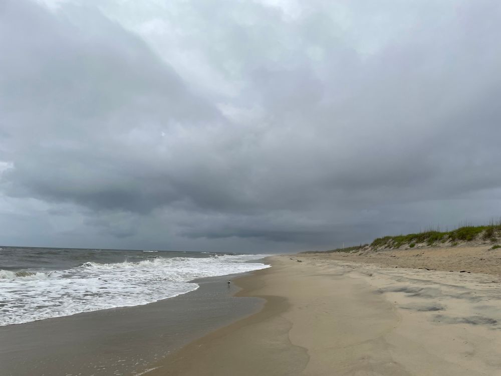 Stormy sky over the beach