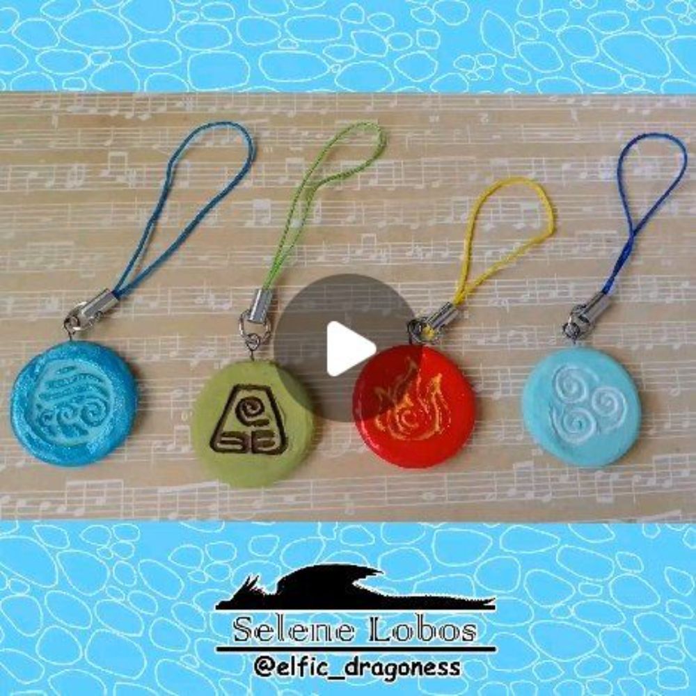 Selene N. Lobos on Instagram: "#selenelobos #merchan #hechoamano #handmade #avatar #airbender #laleyendadeaang #agua #tierra #fuego #aire #llaveros #keychain #water #earth #fire #air #collar #necklace...