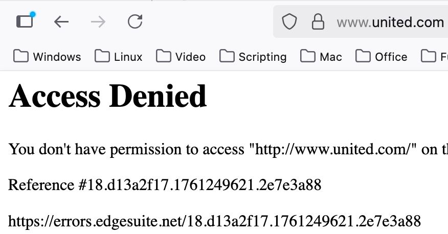 "Access denied" to www.united.com??