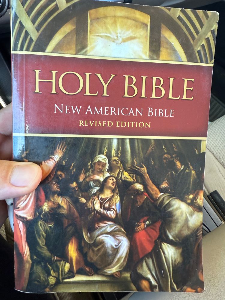 Picture of the cover of the Holy Bible: New American Bible Revised Edition, which is a translation produced by the Roman Catholic Church. 