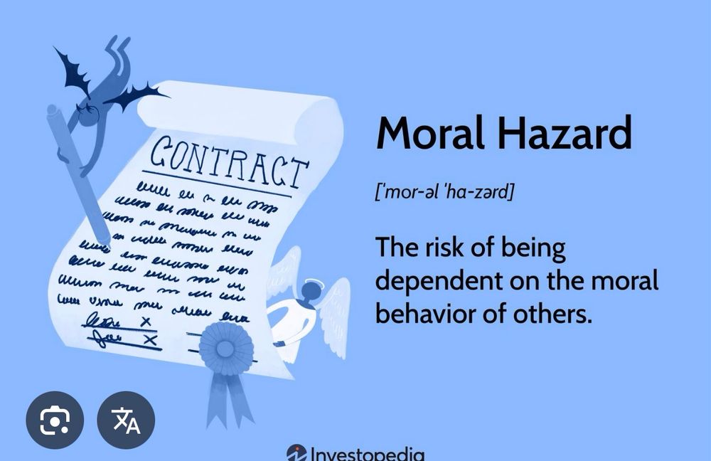 An Investopedia graphic that has a very incorrect definition of moral hazard