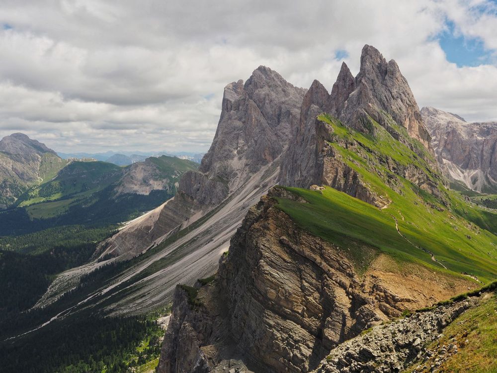 The Seceda ridgeline in the Dolomites