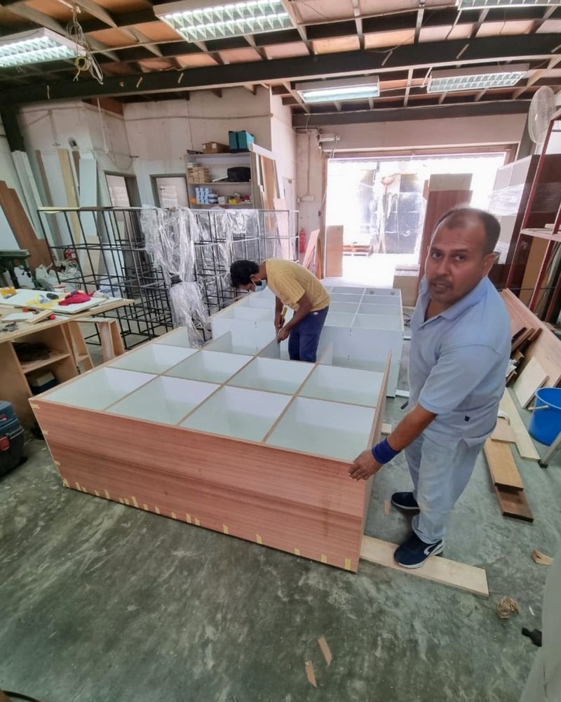 Building lockers in the workshop