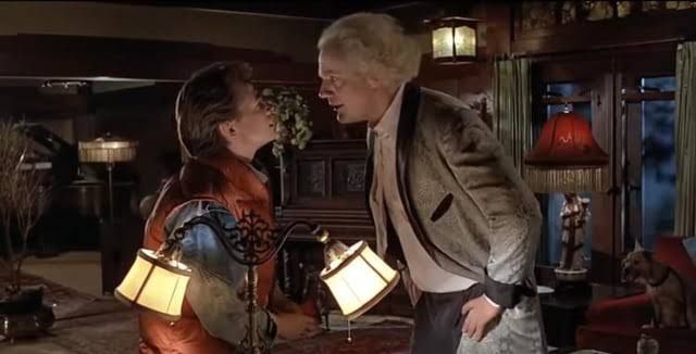 Scene from Back to the Future where Doc says "Ronald Reagan? The actor?"