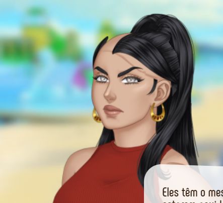 cabelo da personagem Danica (amor doce new gen) com um possivel bug, com ele um tanto fora da curva mostrando um pouco vossa careca