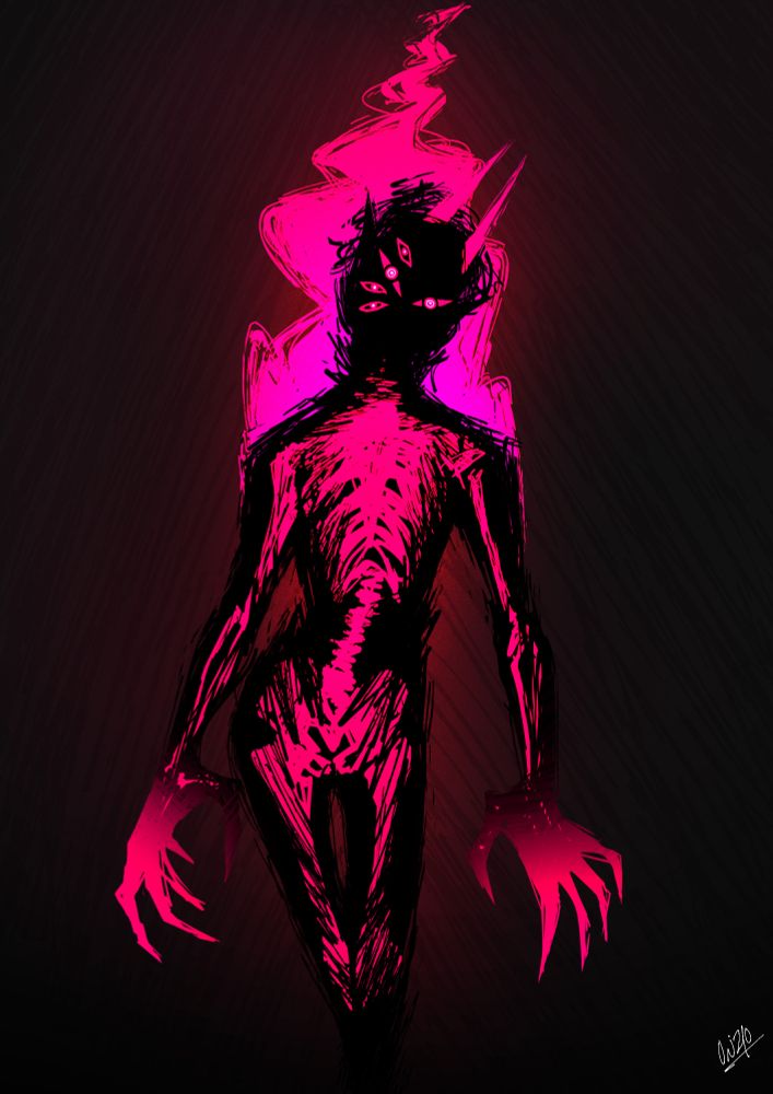 a ghoulish ghost drawing