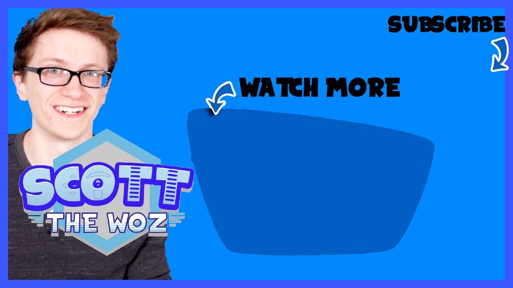 A parody of the official lazy town end screens with Scott the Woz replacing sportacus, and the rest styled into his channel's theme.