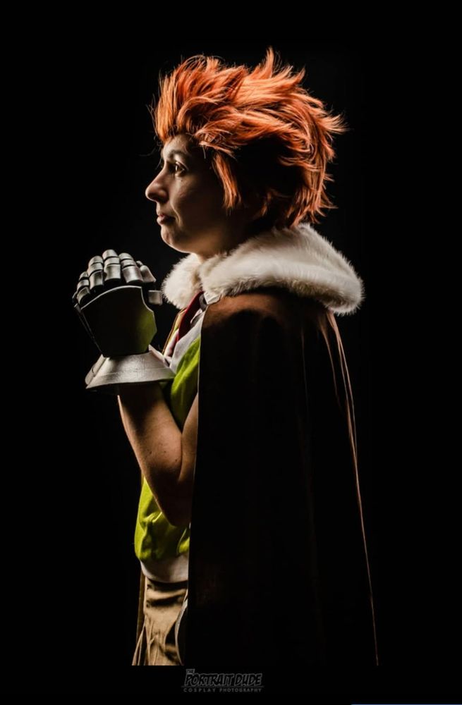 A cosplayer dressed as Otus, the main character from Owlboy
