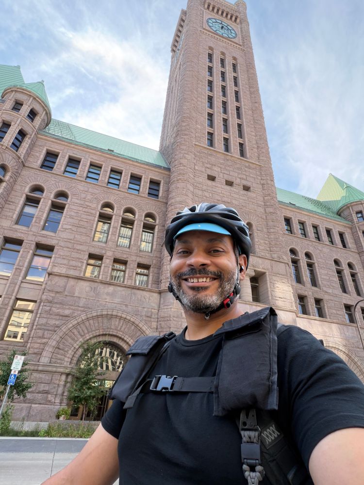 Selfie in front of city hall 